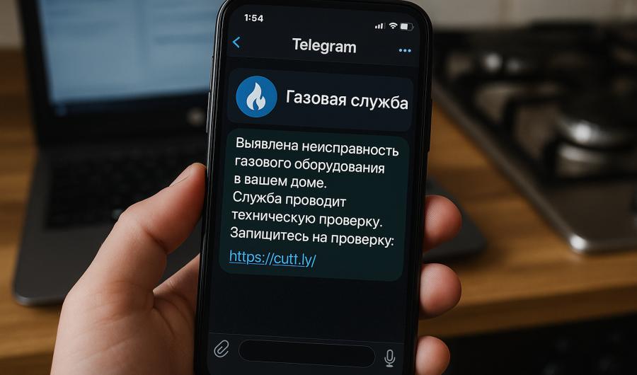 Мошенники выманивают деньги, представляясь газовой службой в Telegram