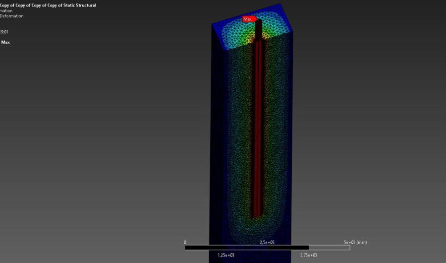 Стеклопластиковая свая и цифровая модель для условий вечной мерзлоты