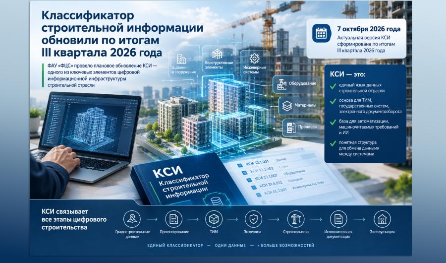 Классификатор строительной информации обновили по итогам III квартала 2026 года